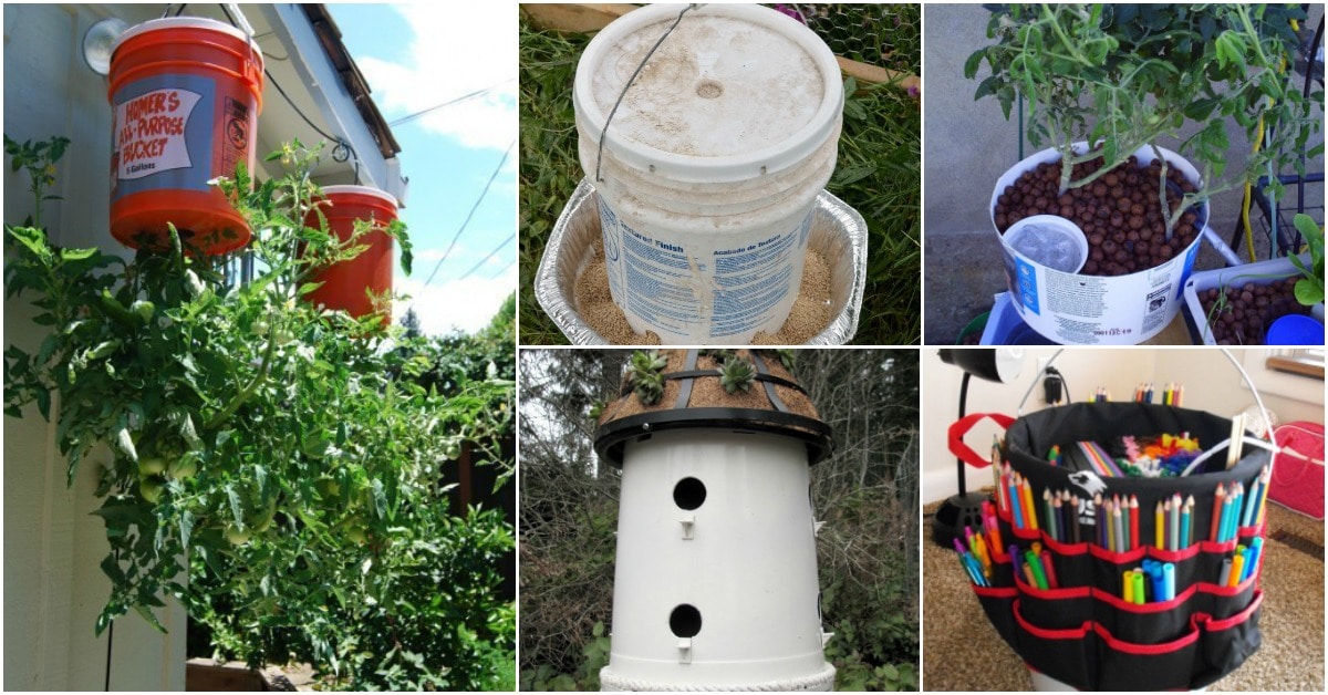 20 Borderline Genius DIY Ideas For Repurposing Five Gallon Buckets