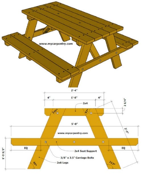 18 Rustic DIY Picnic Tables for an Entertaining Summer ...