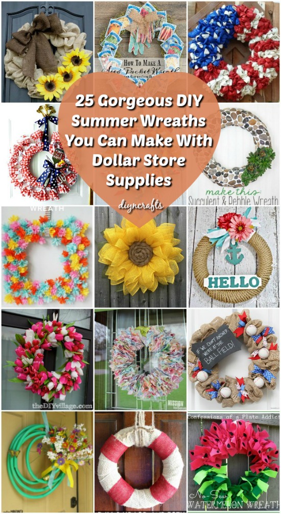 25 DIY Summer Wreaths You Can Make With Dollar Store Supplies