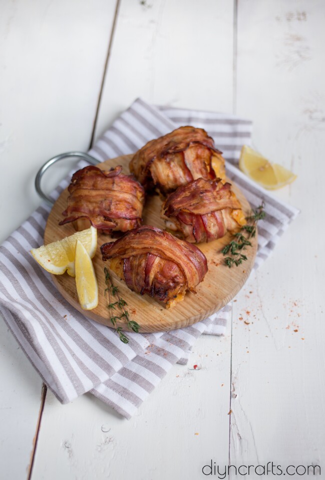 Cheese Stuffed and Bacon Wrapped Chicken Thigh Rolls Recipe DIY & Crafts