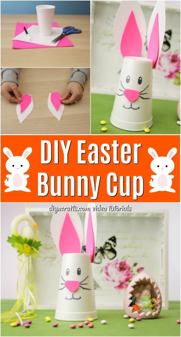 How to Make a Cute Easter Bunny Cup Decoration DIY & Crafts