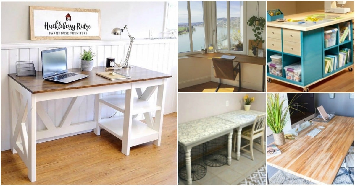 50 Decorative DIY Desk Solutions And Plans For Every Room ...
