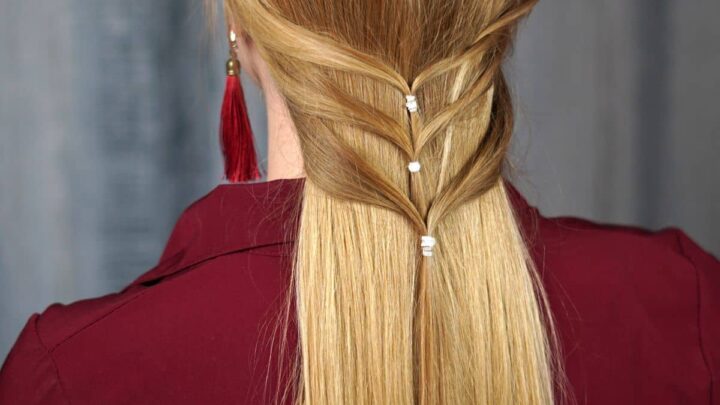 Pratik Okul Saçı: Enseden Yarım Toplama 2 Beautiful low half-up hairstyle example