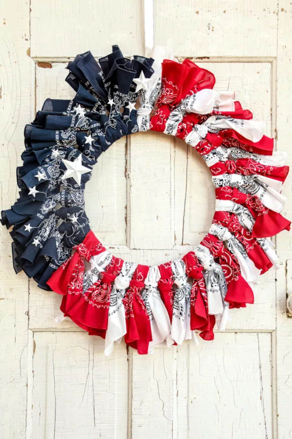 Easy American Flag Patriotic Bandana Wreath