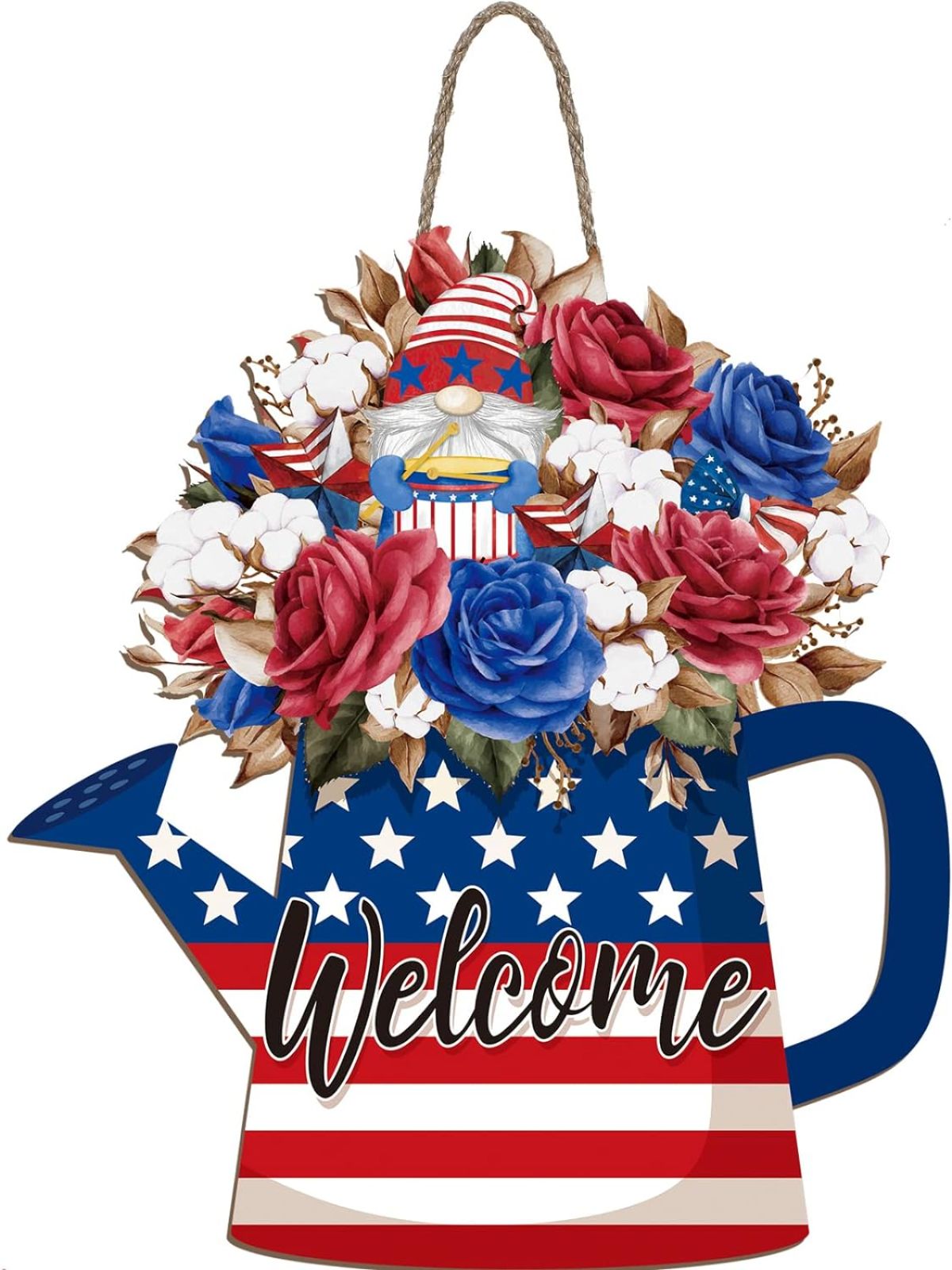 Welcome Sign American Wreath
