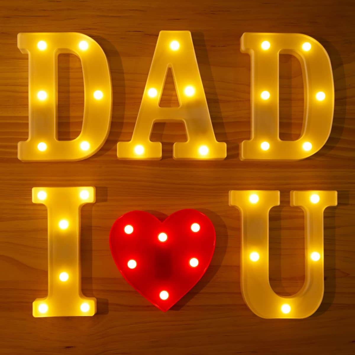 LED Light Up Letters for Wall Decor, DAD I LOVE U Sign